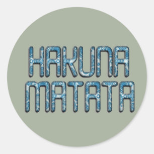 Hakuna Matata 3D Art Print Ronde Sticker