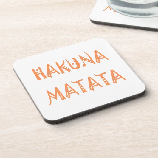 Hakuna Matata – Afrikaanse tribale tekstkunst Bier Onderzetter (Linkerzijde)