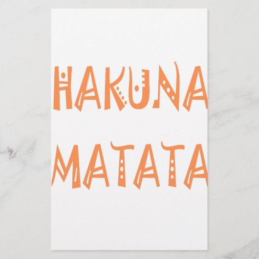 Hakuna Matata – Afrikaanse tribale tekstkunst Briefpapier (Voorkant)