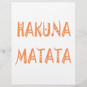 Hakuna Matata – Afrikaanse tribale tekstkunst Persoonlijk Briefhoofd (Voorkant)
