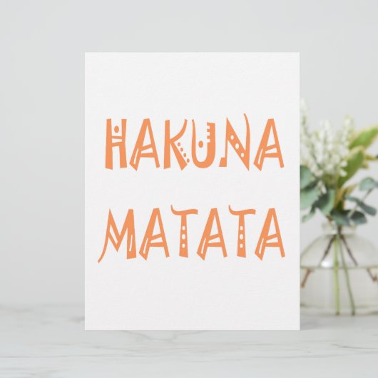 Hakuna Matata – Afrikaanse tribale tekstkunst Persoonlijk Briefhoofd (Staand voorkant)