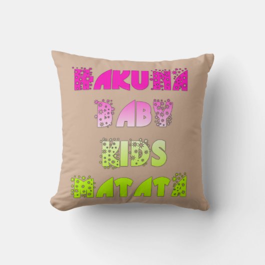 Hakuna Matata Baby Kinder Floral Text Sierkussen (Voorkant)