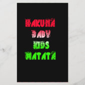 Hakuna Matata Baby Kinder Gifts verbluffende kleur Briefpapier (Voorkant)