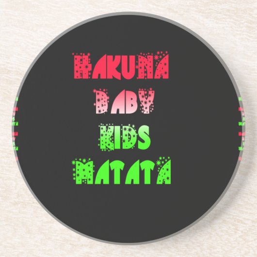 Hakuna Matata Baby Kinder Gifts verbluffende kleur Zandsteen Onderzetter (Voorkant)