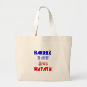 Hakuna Matata Baby & Kinderen: Frans Kleurontwerp Grote Tote Bag