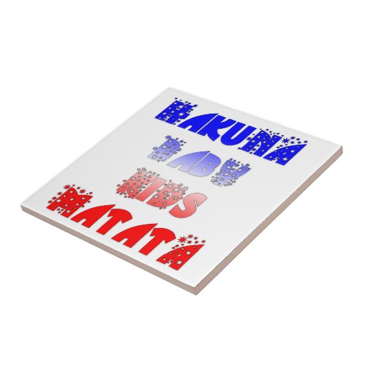 Hakuna Matata Baby & Kinderen: Frans Kleurontwerp Tegeltje (Zijkant)