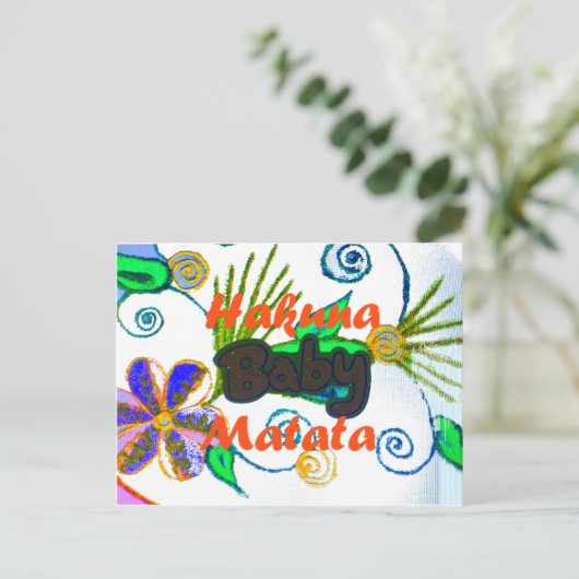 Hakuna Matata Baby.png Briefkaart (Staand voorkant)