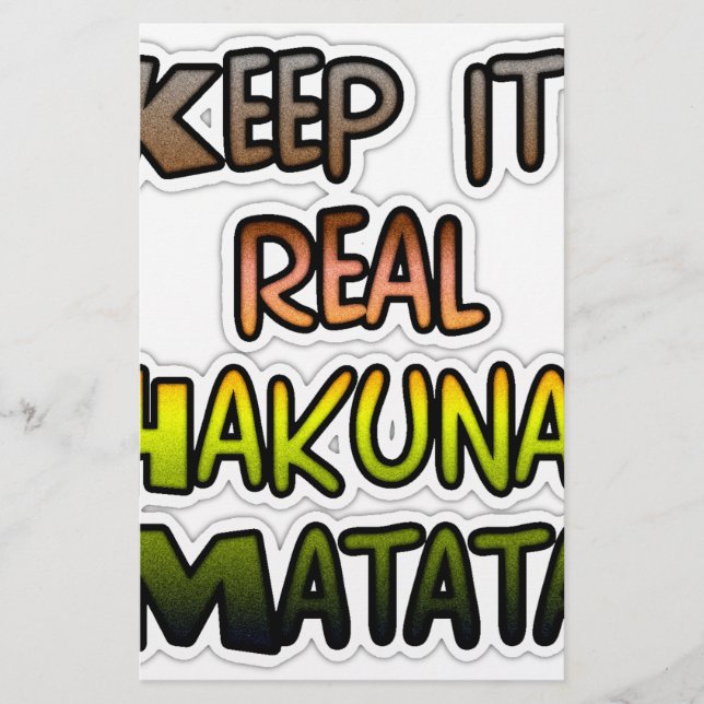 Hakuna Matata bewaart het echte geschenken (Voorkant)