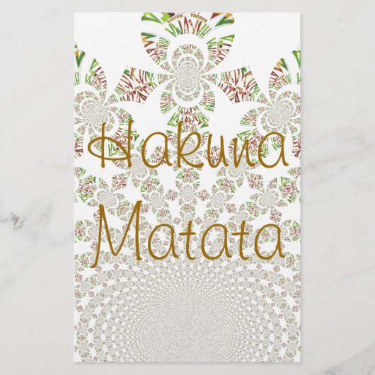 Hakuna Matata Designer Gepersonaliseerd Briefpapie Briefpapier (Voorkant)