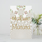 Hakuna Matata Designer Gepersonaliseerd Briefpapie Briefpapier (Staand voorkant)