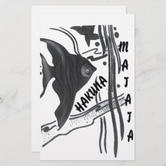 Hakuna Matata Fish Art Print Briefpapier (Voorkant / Achterkant)