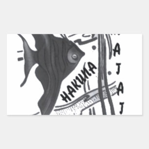 Hakuna Matata Fish Art Print Rechthoekige Sticker