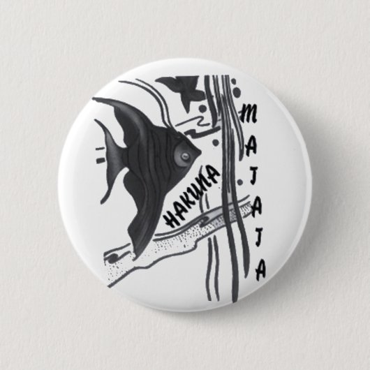 Hakuna Matata Fish Art Print Ronde Button 5,7 Cm (Voorkant)