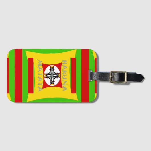 Hakuna Matata Fun Rasta Kleuren: Levendig en zorge Bagagelabel (Voorkant (horizontaal))