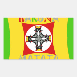 Hakuna Matata Fun Rasta Kleuren: Levendig en zorge Rechthoekige Sticker
