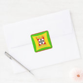 Hakuna Matata Fun Rasta Kleuren: Levendig en zorge Vierkante Sticker (Envelop)
