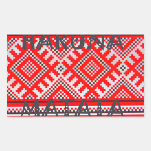 Hakuna Matata - Geen zorgen Swahili Art Collectie Rechthoekige Sticker