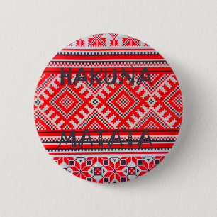 Hakuna Matata - Geen zorgen Swahili Art Collectie Ronde Button 5,7 Cm