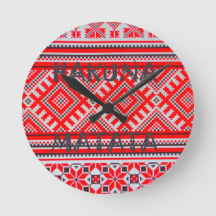 Hakuna Matata - Geen zorgen Swahili Kunstcollectie Ronde Klok