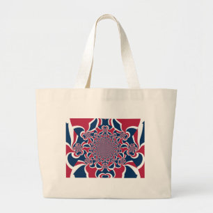 Hakuna Matata Gifts trendy, stijlvol rood en blauw Grote Tote Bag