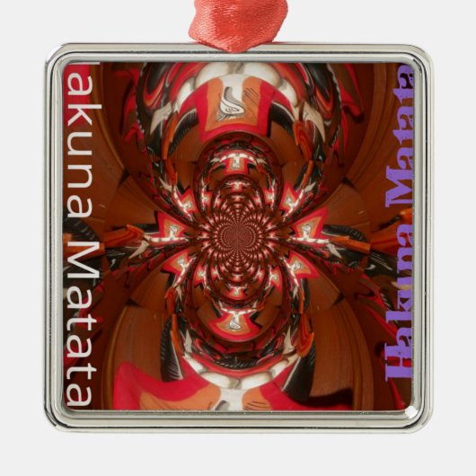 Hakuna Matata Halloween Mask Kaleidoscope Abstract Metalen Ornament (Voorkant)