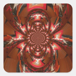 Hakuna Matata Halloween Mask Kaleidoscope Abstract Vierkante Sticker