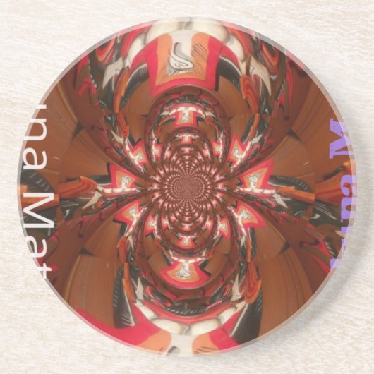 Hakuna Matata Halloween Mask Kaleidoscope Abstract Zandsteen Onderzetter (Voorkant)