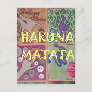 Hakuna Matata Handteken Art Print Briefkaart