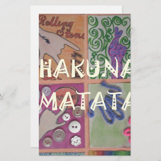 Hakuna Matata Handteken Art Print Briefpapier (Voorkant / Achterkant)