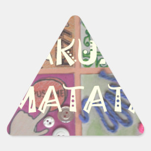 Hakuna Matata Handteken Art Print Driehoek Sticker
