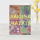 Hakuna Matata Handteken Art Print Kaart (Gele Bloem)