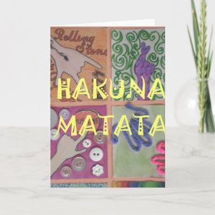 Hakuna Matata Handteken Art Print Kaart