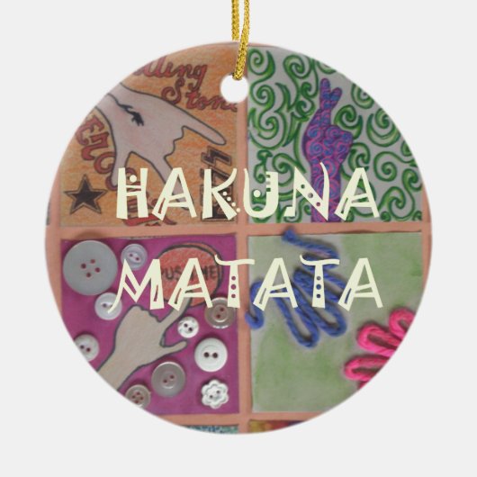 Hakuna Matata Handteken Art Print Keramisch Ornament (Voorkant)