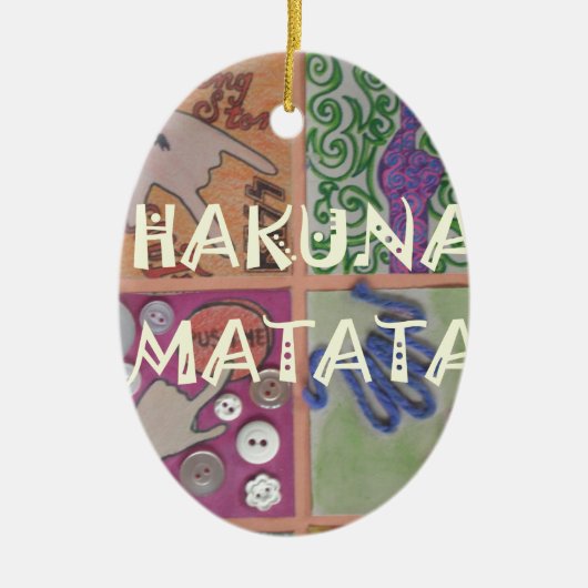 Hakuna Matata Handteken Art Print Keramisch Ornament (Voorkant)
