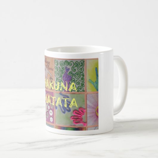 Hakuna Matata Handteken Art Print Koffiemok (Voorkant rechts)