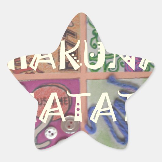 Hakuna Matata Handteken Art Print Ster Sticker (Voorkant)