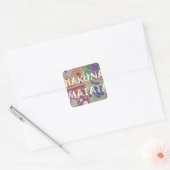 Hakuna Matata Handteken Art Print Vierkante Sticker (Envelop)