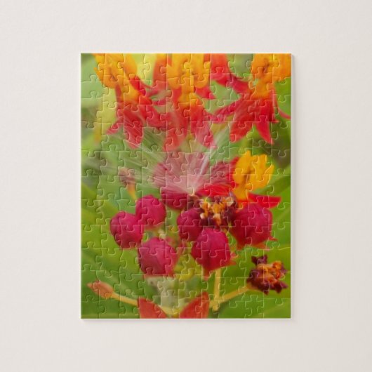 Hakuna Matata heerlijke groene rode gele bloemen. Legpuzzel (Verticaal)