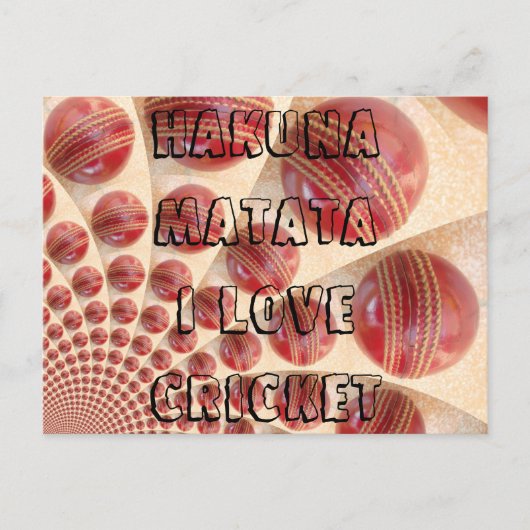 Hakuna Matata Ik hou van Cricket briefkaart (Voorkant)
