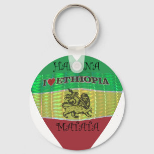 Hakuna Matata Ik hou van Ethiopische kleuren Sleutelhanger