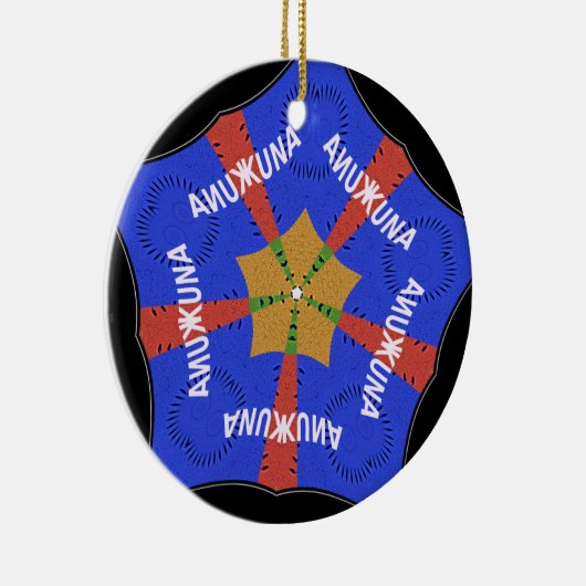 Hakuna Matata Iridiscent Blue Keramisch Ornament (Rechts)