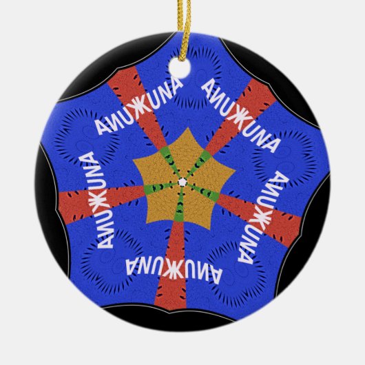 Hakuna Matata Iridiscent Blue Keramisch Ornament (Voorkant)