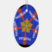 Hakuna Matata Iridiscent Blue Keramisch Ornament (Rechts)
