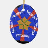 Hakuna Matata Iridiscent Blue Keramisch Ornament (Voorkant)