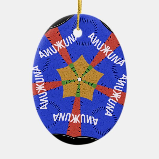 Hakuna Matata Iridiscent Blue Keramisch Ornament (Voorkant)