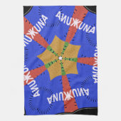 Hakuna Matata Iridiscent Blue Theedoek (Verticaal)