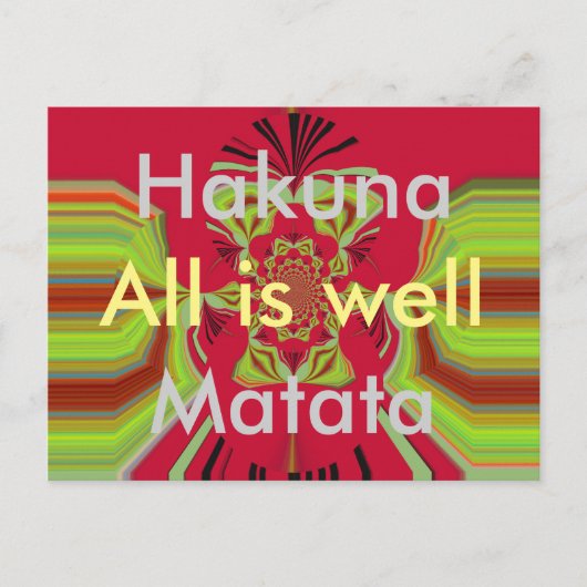 Hakuna Matata is een goed briefkaart patroon (Voorkant)