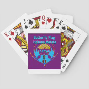 "Hakuna Matata Kenia" Vlinder Kunstprint/ Grafisch Speelkaarten