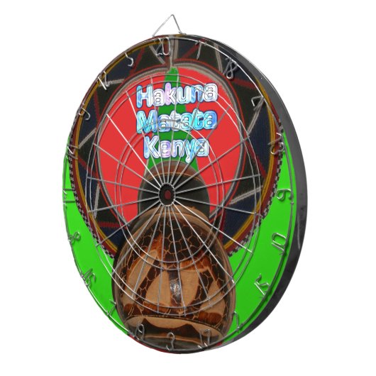 Hakuna Matata Kenya Kunstdruk Dartbord (Voorkant Rechts)