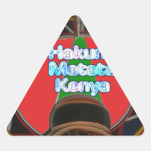 Hakuna Matata Kenya Kunstdruk Driehoek Sticker (Voorkant)